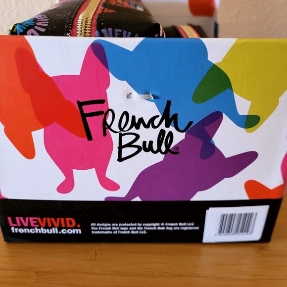 Live Vivid French Bulldog Dog Puppy 2 Piece Cosmetic Bag Set Multi-Color - Picture 4 of 4